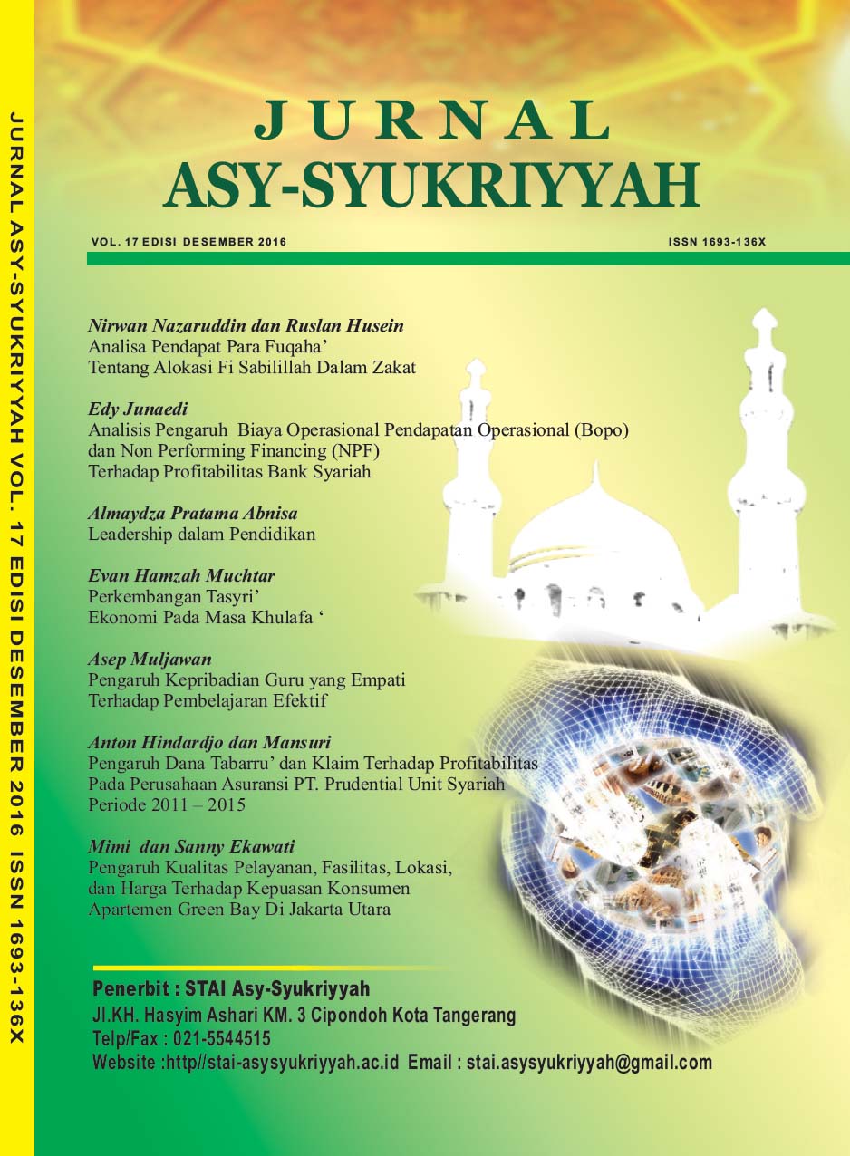 					View Vol. 17 No. 1 (2016): Jurnal Asy-Syukriyyah
				