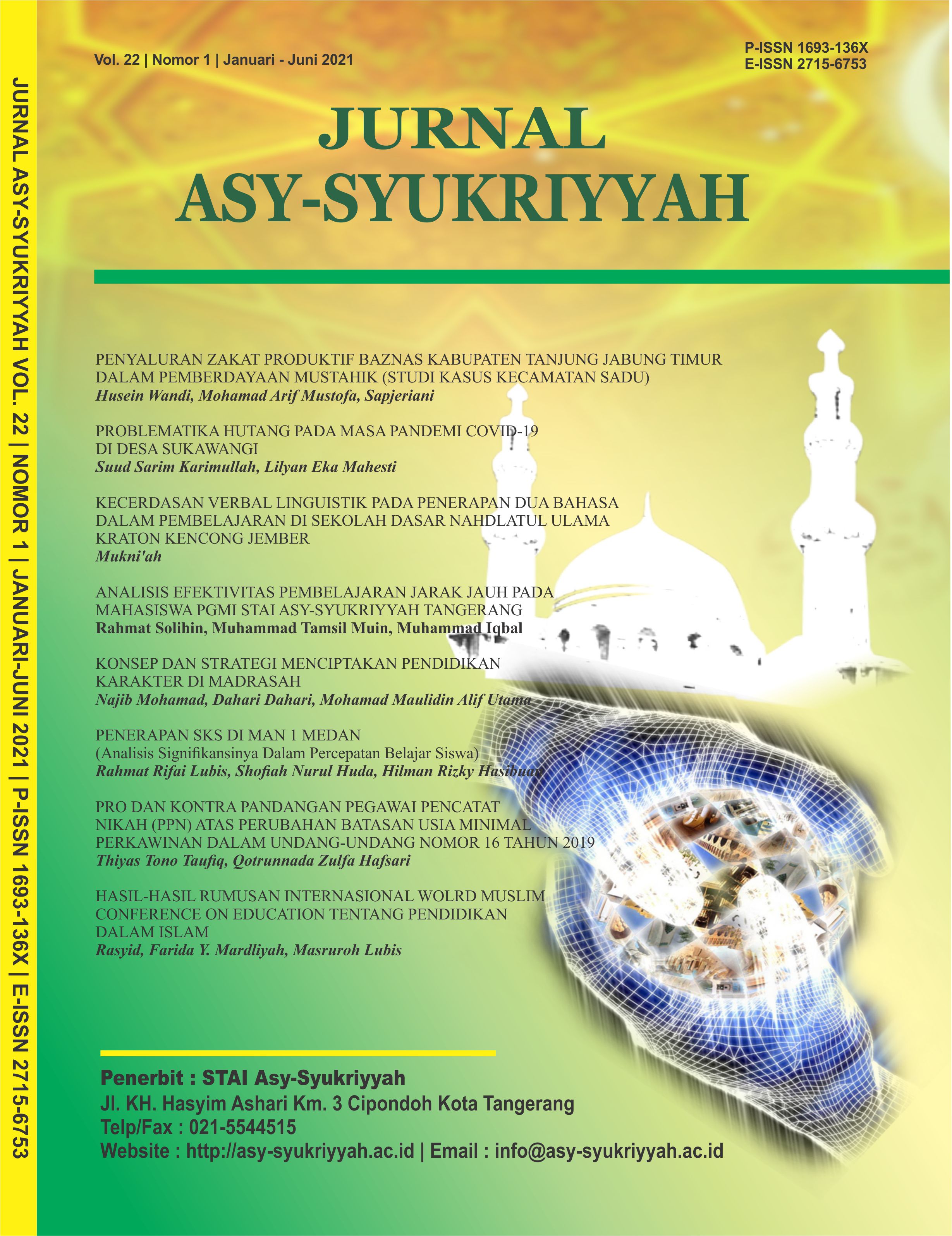 					View Vol. 22 No. 1 (2021): Jurnal Asy-Syukriyyah
				