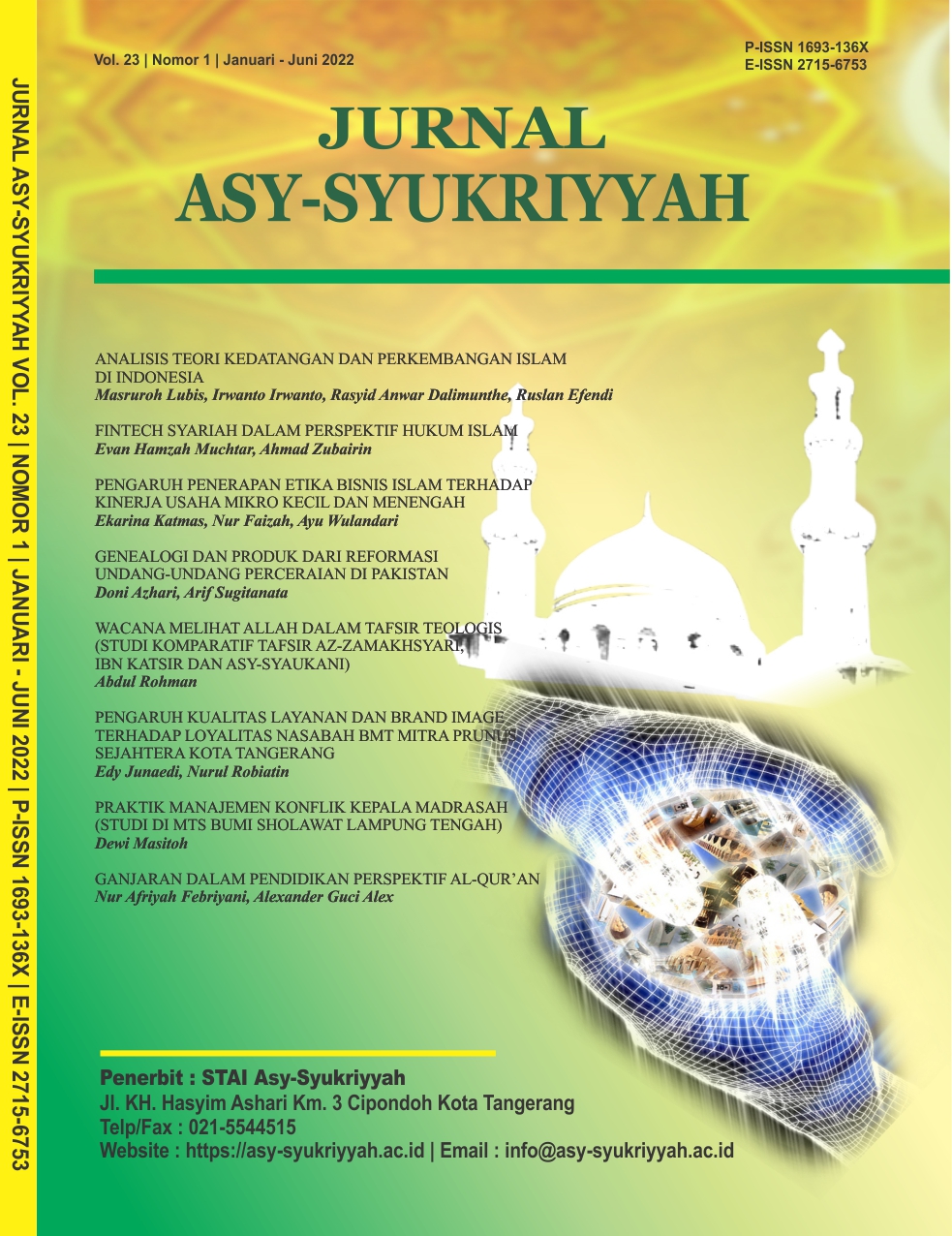 					View Vol. 23 No. 1 (2022): Jurnal Asy-Syukriyyah
				