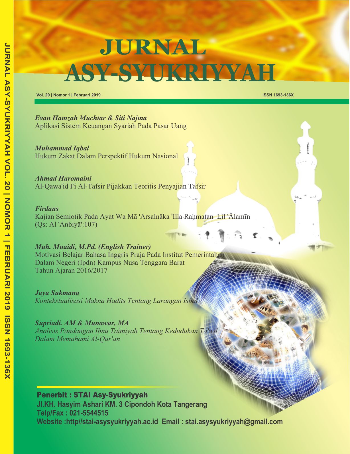 					View Vol. 20 No. 1 (2019): Jurnal Asy-Syukriyyah
				